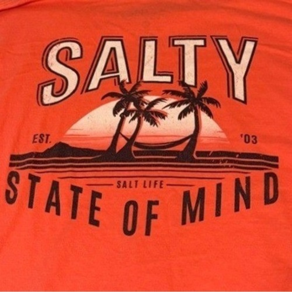 Salt Life Mens 2XL Salty State of Mind Long Sleeve Graphic T-Shirt Coral Orange